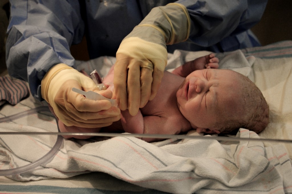 Baby Being Cleaned